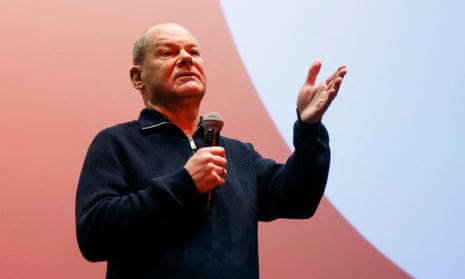 German chancellor Olaf Scholz speaking in Potsdam on Saturday.