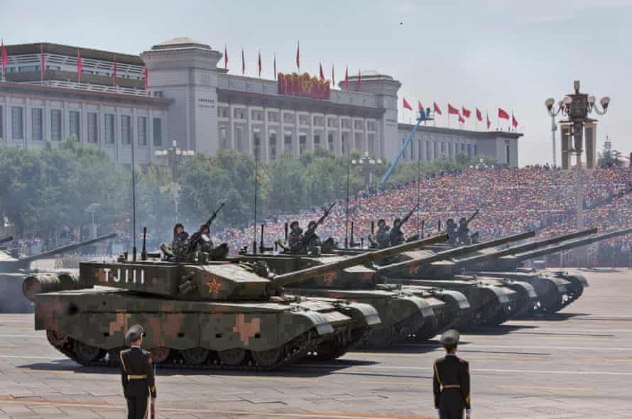 A military parade passes in front of Tiananmen Square, Beijing, China, in 2015.