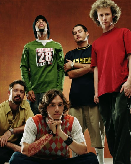 Incubus in their Morning View years, with former bassist Dirk Lance.