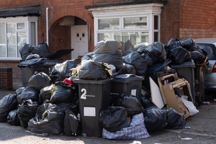 Waste and uncollected rubbish in the Balsall Heath area of Birmingham.