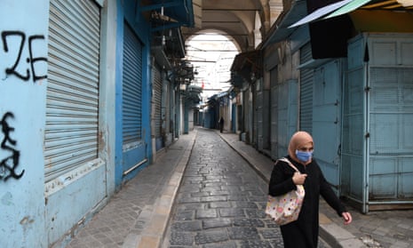 Shops are closed in the Medina of Tunis (old city of Tunis) to prevent the outbreak of the Covid-19, in Tunisia, April 16, 2020. Photo by Xinhua/REX/Shutterstock