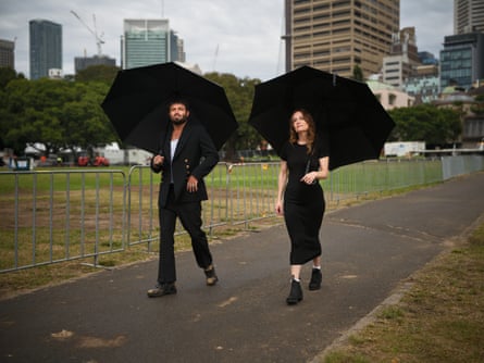 Angus and Julia Stone walk in the Domain, Sydney, Australia