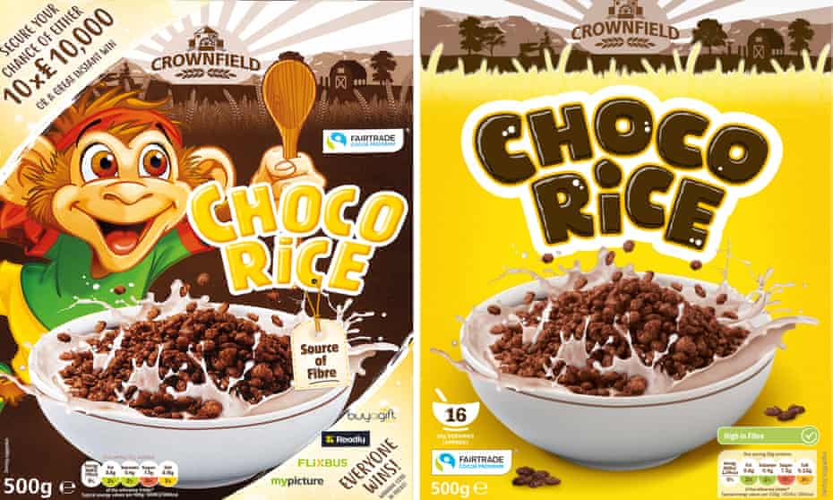 Lidl Choco Rice before and after the redesign