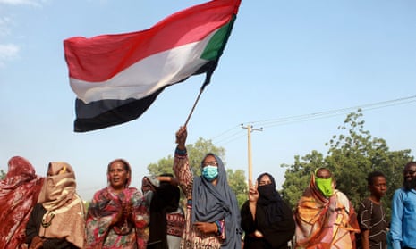 Sudanese women join protests in Khartoum against  Monday’s military coup.