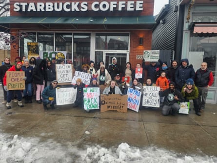 A protest at Starbucks
