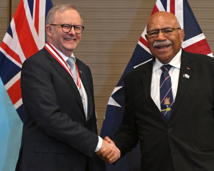 Australia and Fiji agree to surprise defence alliance amid push to limit China’s influence in the Pacific