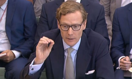 Former chief executive of Cambridge Analytica Alexander Nix gives evidence to the Commons digital, culture, media and sport committee