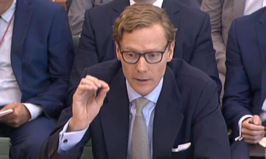 Alexander Nix, ex-CEO of Cambridge Analytica, giving evidence to the digital, culture, media and sport committee inquiry into fake news, June 2018.