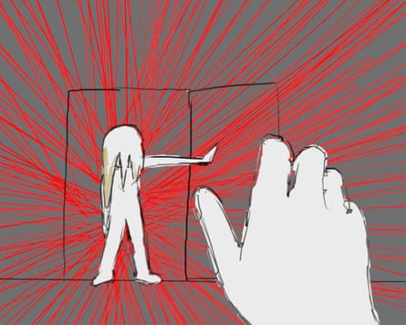 An animation from the programme of a girl character slamming a door.