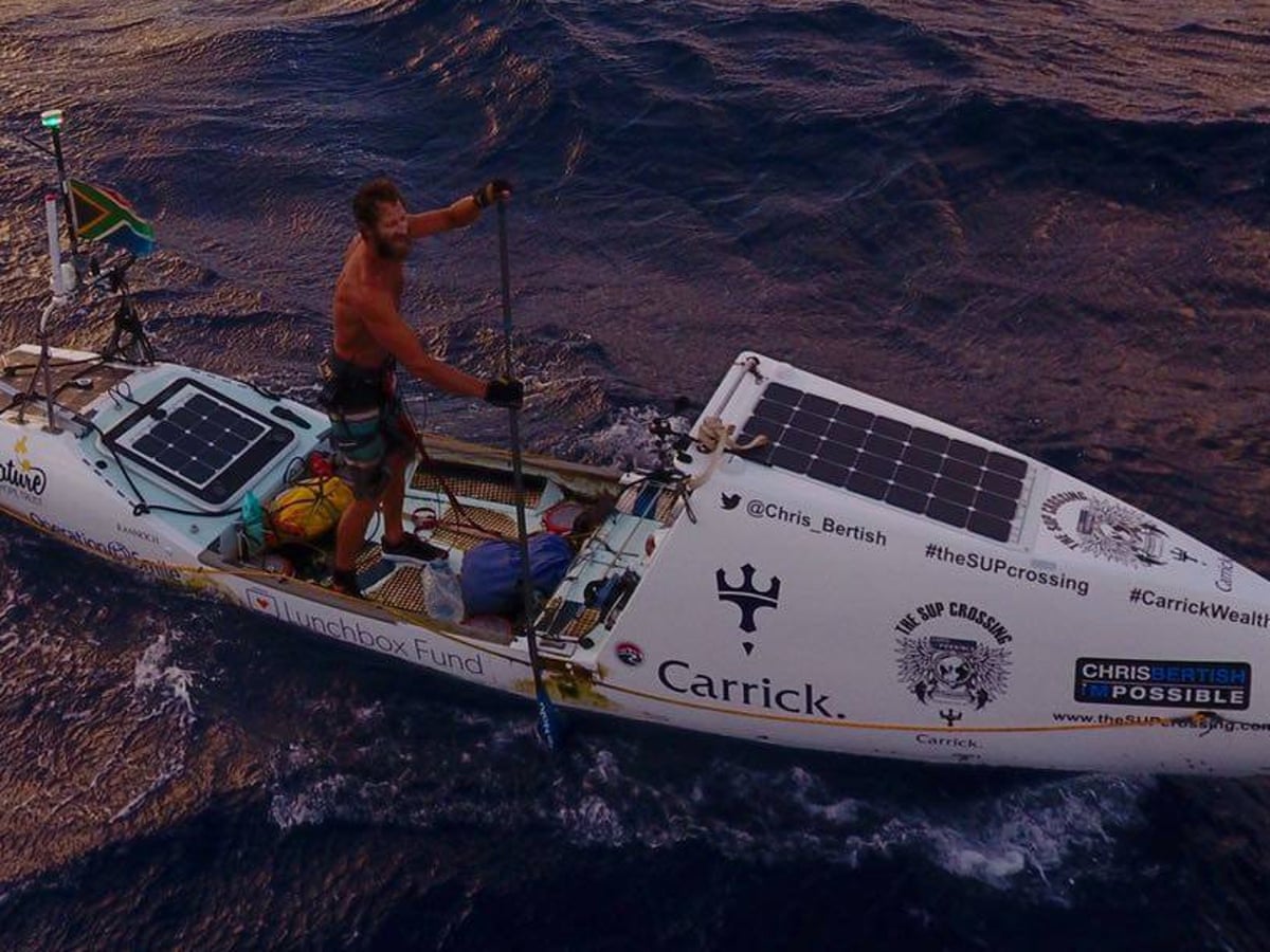I M Still Standing Paddleboarder Makes World First Atlantic Crossing Sailing The Guardian
