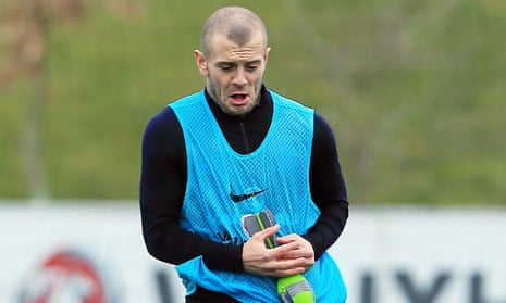 Jack Wilshere trains with England on Thursday. He did not then fly with the squad to Amsterdam.