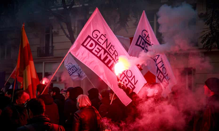 Members of far right group Génération Identitaire in Paris, 17 November 2019. 