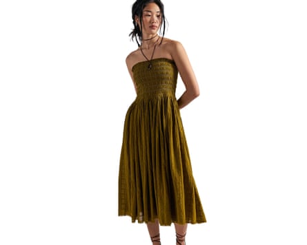 Falda larga convertible Raven Solid de Free People en verde oliva.