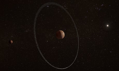 The ring is around Quaoar, a Pluto-sized dwarf planet orbiting beyond Neptune.