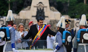 President Nicolás Maduro during a wreath laying ceremony during the 198th anniversary of the Carabobo battle in Valencia, Carabobo state, on 24 June.