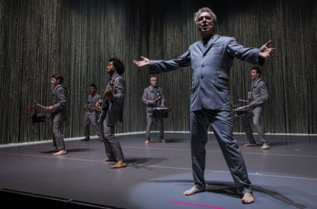David Byrne and Co in action at the Apollo.