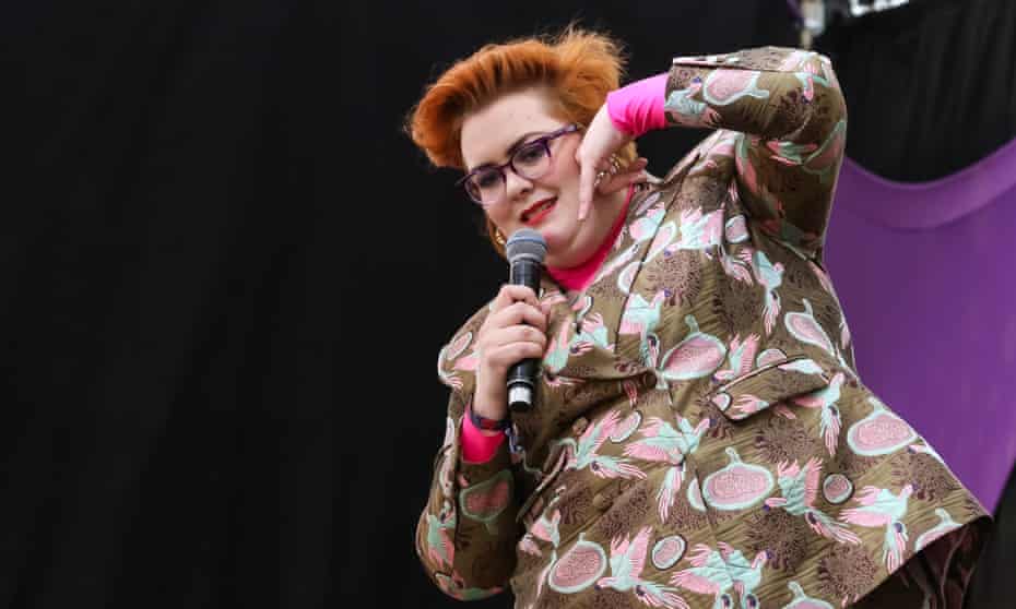 Jayde Adams performing in the comedy tent during Lattitude Festival in 2018.