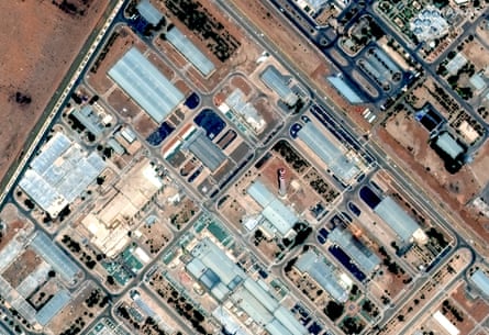 A satellite image shows the Isfahan enrichment facility in Iran.