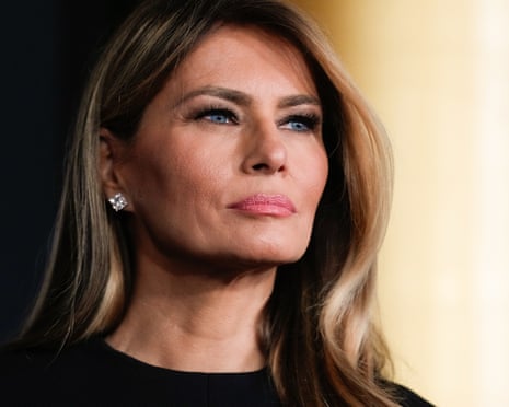 First lady Melania Trump walks the red carpet at the John F. Kennedy Center for the Performing Arts in Washington on 7 December.