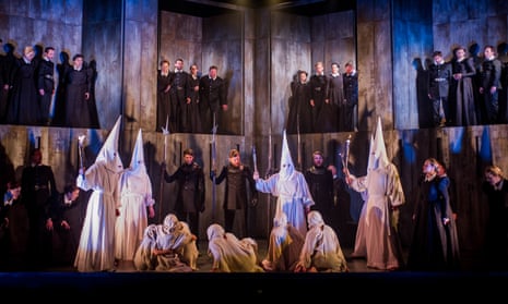Brutally convincing … the Grange Park Opera chorus in Don Carlo.