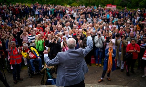 Jeremy Corbyn campaigning in the European elections in Bootle, May 2019