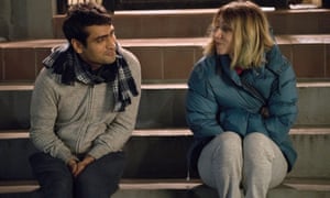 Nanjiani with Zoe Kazan as Emily in The Big Sick.