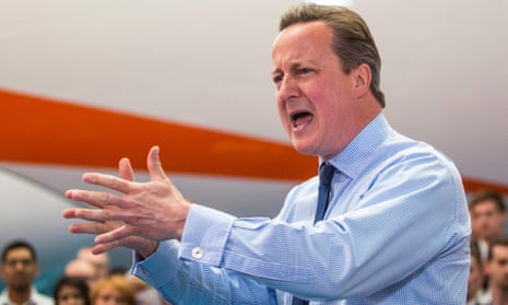 David Cameron campaigning in the EU referendum at easyJet’s headquarters in Luton.