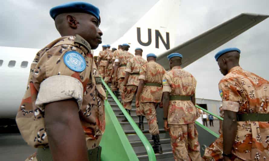 Rwandan soldiers serving as as UN peacekeepers in 2005.