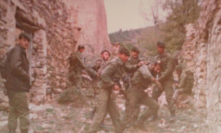 Soldiers training in Fraguas and destroying the village in the 1980s 