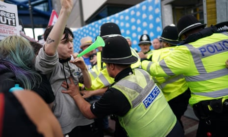 The Conservatives’ chair and chief executive wrote to West Midlands police to express ‘serious concerns’ over security around their conference in Birmingham. Photograph: Ian Forsyth/Getty Images