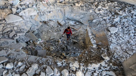Residents of Rafah assess damage after Israeli airstrike in Gaza – video