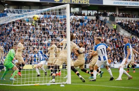 Chelsea's Ruben Loftus-Cheek scores an own goal and Brighton's second.