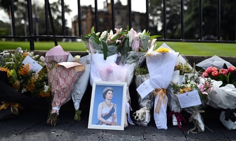 Floral tributes to Queen Elizabeth II are seen at Government House in Sydney on 9 September.