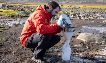 Pedro Echeveste looks for traces of pollution in the sediment and water of Antarctica.