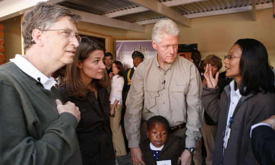 Visiting HIV/Aids facilities in Maseru, Lesotho, with former President Clinton, 2006.