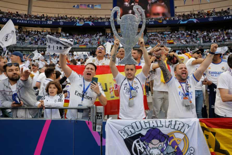 Champions League final: Liverpool v Real Madrid – live! | Champions League 3 Real Madrid fans before kick off.