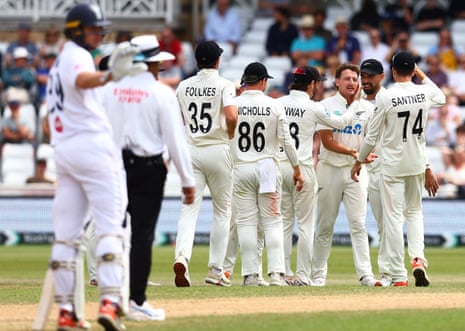 Nathan Smith celebrates taking the wicket of Jofra Archer.