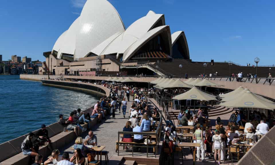 Outdoor dining areas at The Sydney Opera House, in Sydney, Australia