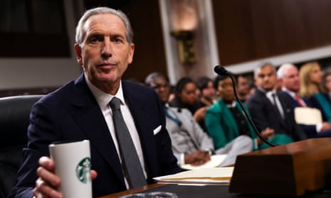Howard Schultz at the Senate health, education, labor and pensions committee hearing on Wednesday.