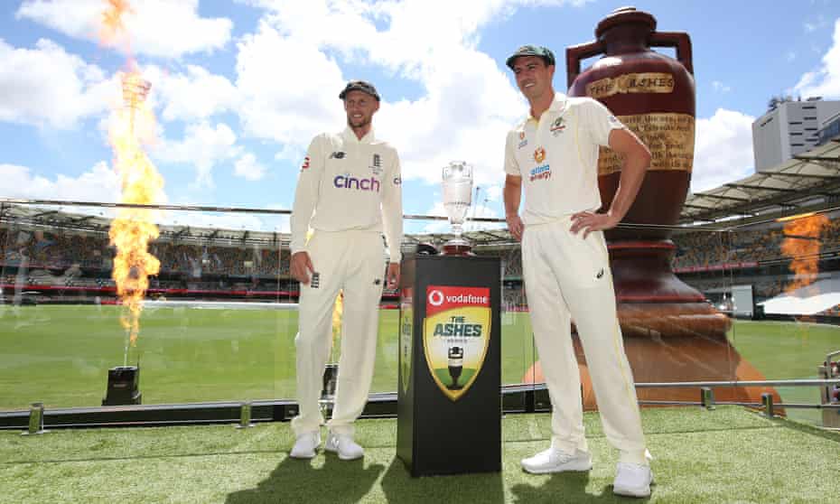 Joe Root and Pat Cummins pose with the Ashes trophy ahead of the first Test but the contest has failed to live up to the hype due to Australia’s dominance.