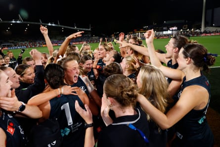 Carlton players celebrate their semi-final win over Hawthorn Hawks last weekend.