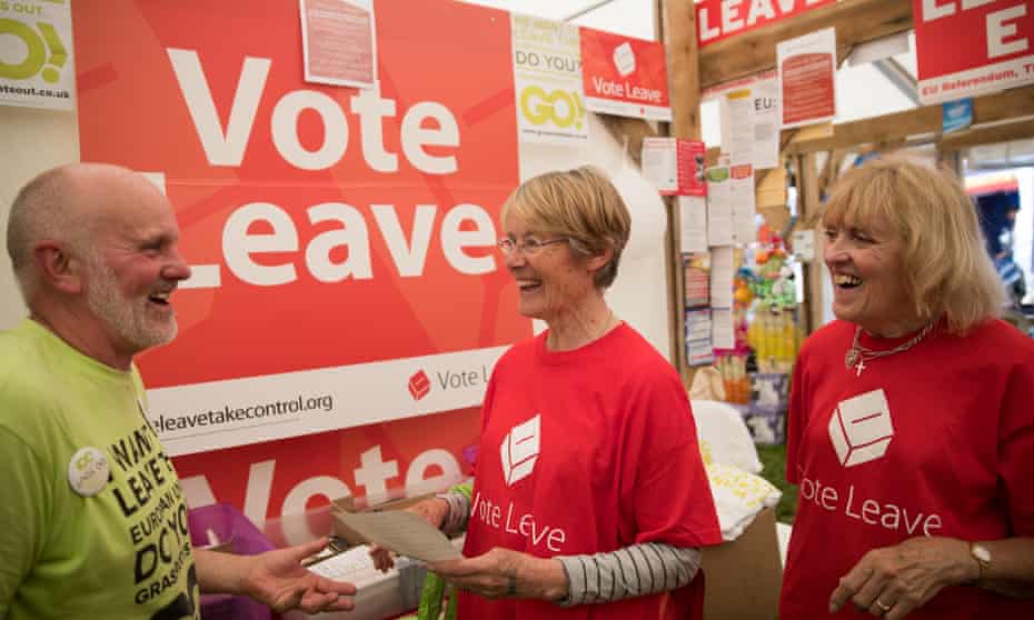 Vote Leave supporters at the Royal Cornwall Show.