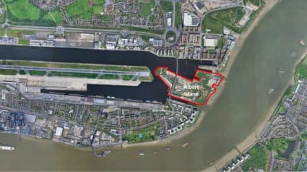 Aerial showing the location.