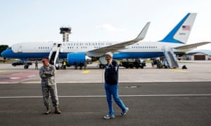 John Kerry at Ramstein air base in Germany