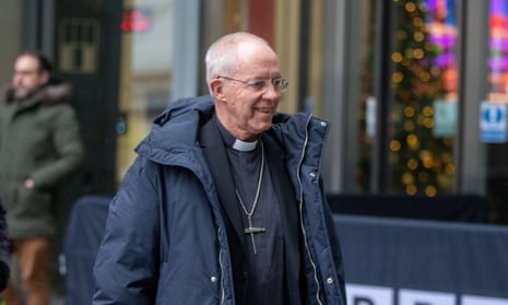 Justin Welby in front of BBC