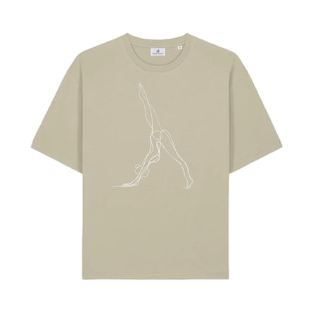 Actively Conscious Oversized Neutral Sage Downdog Organic T-shirt