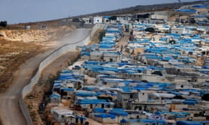 The Syrian town of Atimha, at the border wall between Turkey and Syria.