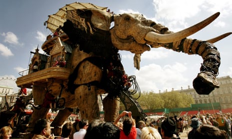 Royal de Luxe’s giant mechanical puppet paces through London.