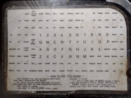The letter board that Hale Zukas used to communicate.