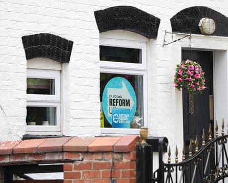A Reform sign in the window of a house in Ashton-in-Makerfield